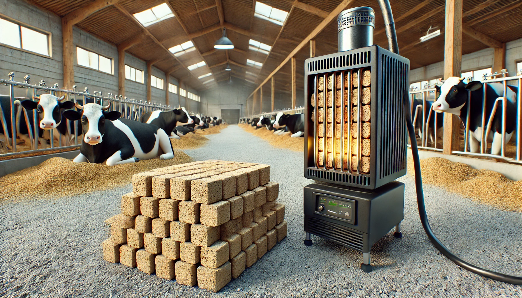 Einsatz von Brennstoffbriketts zur Beheizung von Tierställen
