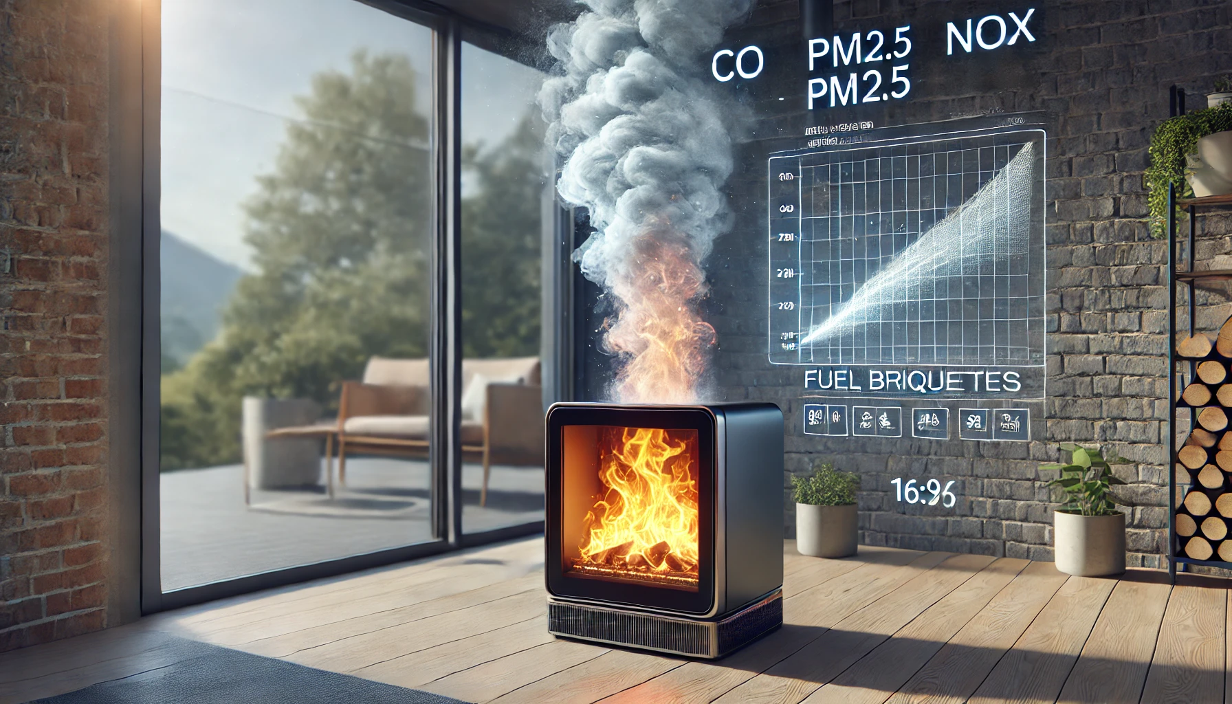 Emissionsprofil bei der Verbrennung von Brennstoffbriketts: CO, PM2.5, NOx