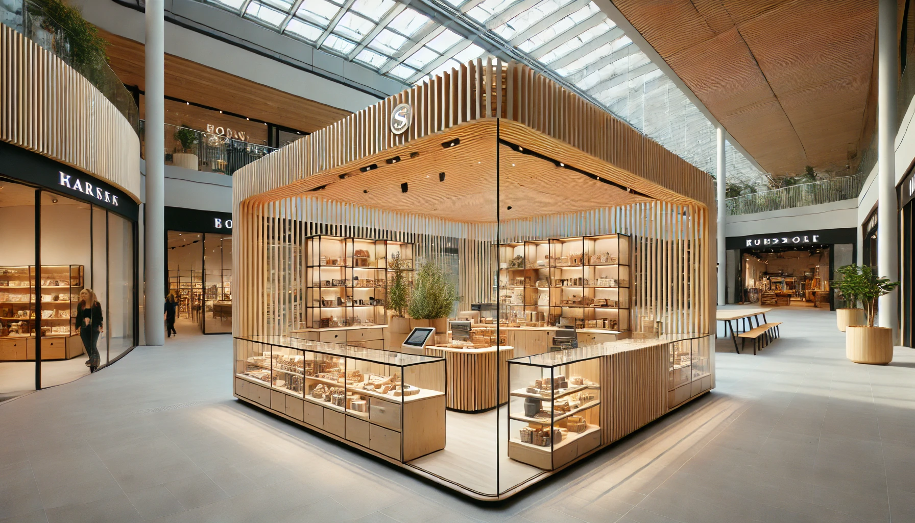 Europaneele für die Gestaltung von Verkaufsinseln: kleine Flächen – große Ideen