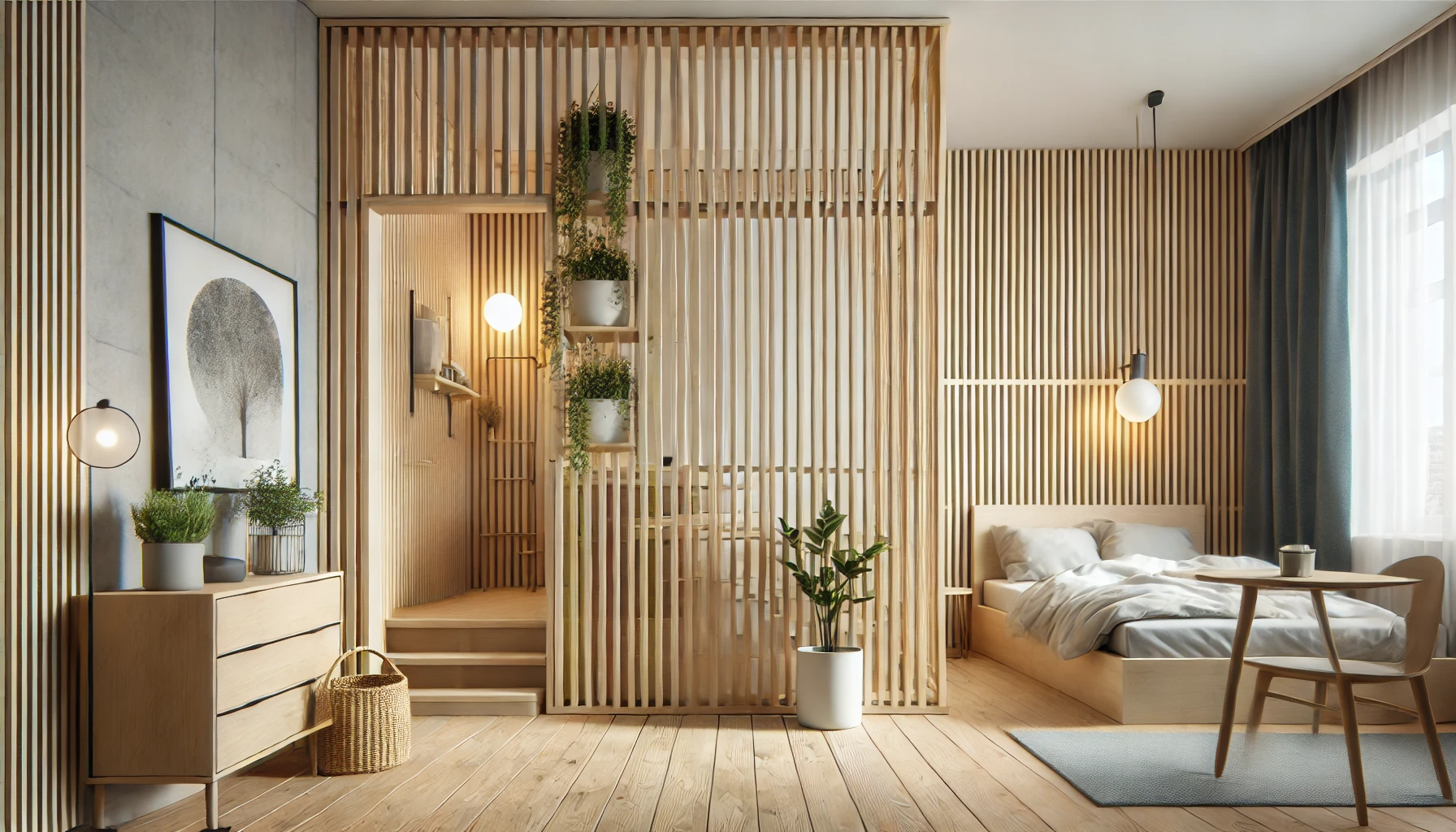 Europaneele und Raumzonierung in Studios: stilvolle Raumteiler für offene Wohnflächen