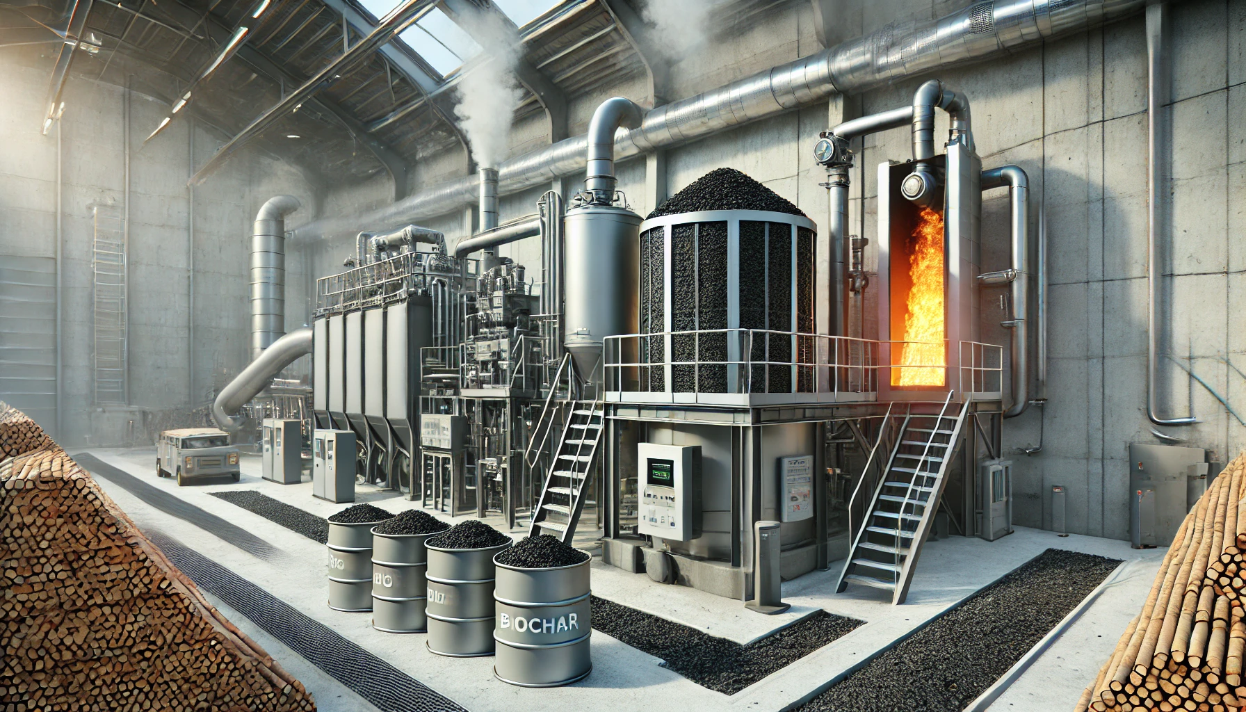 Kombination von Brennstoffbriketts und Teilpyrolyse zur Herstellung von Biochar