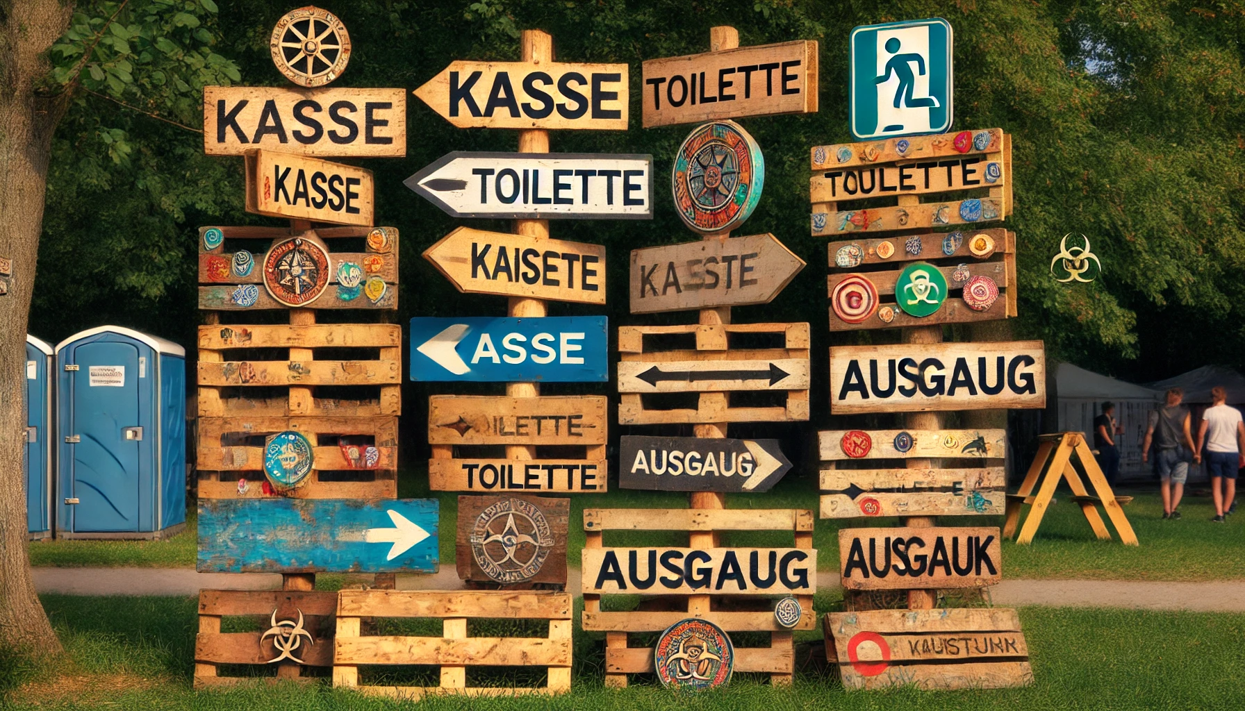 Kreative Wegweiser aus Palettenbrettern: Orientierung für Touristenrouten und Festivals