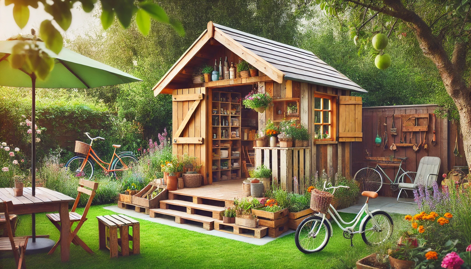 Palettenbretter bei der Renovierung von Gartenschuppen: schnell, zuverlässig, kostengünstig