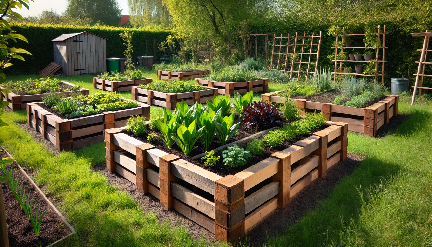 Palettenbretter für Hochbeete mit automatischer Bewässerung
