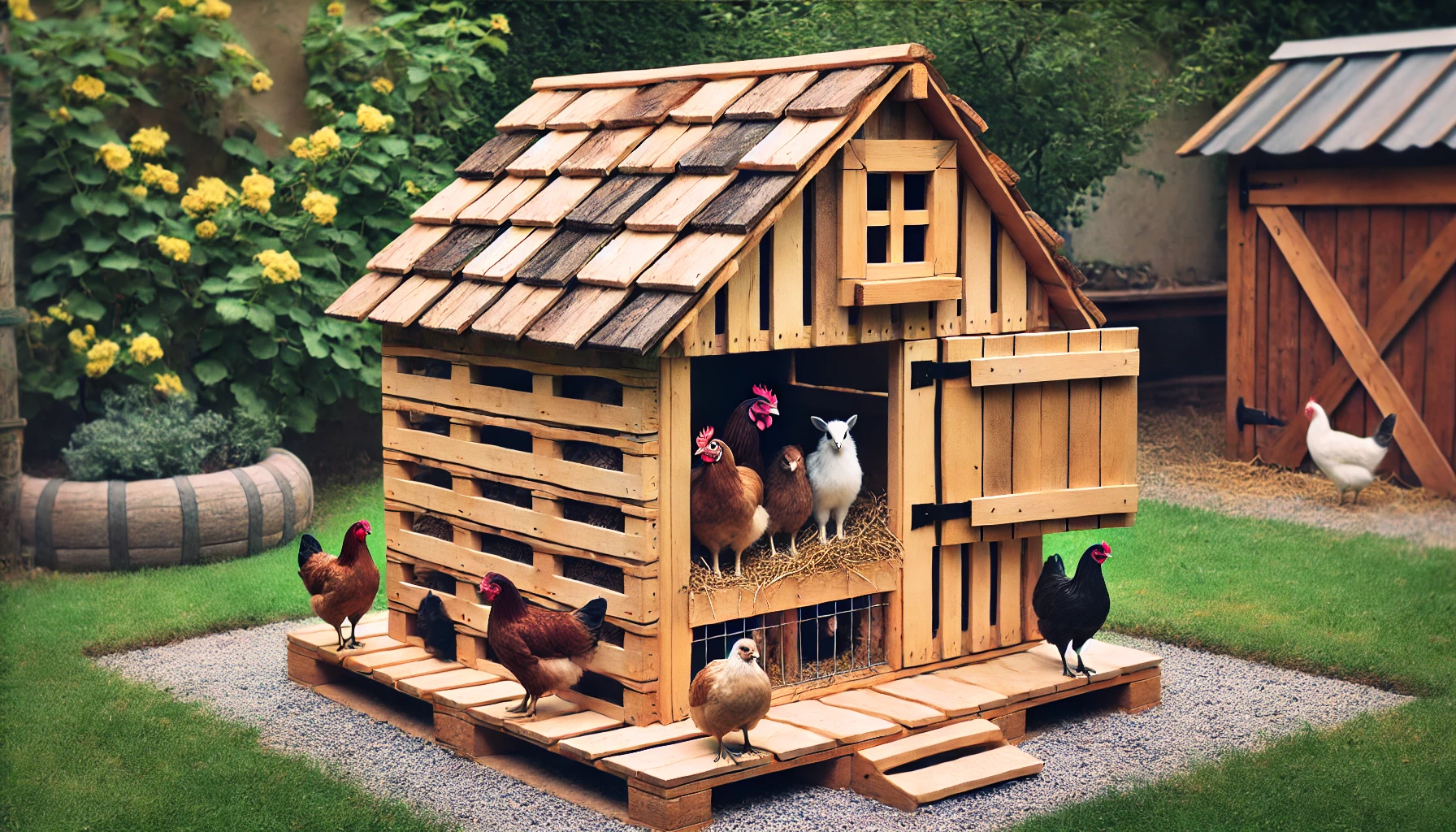 Palettenbretter für den Hühnerstall: gesunde Tiere und kostengünstiger Bau
