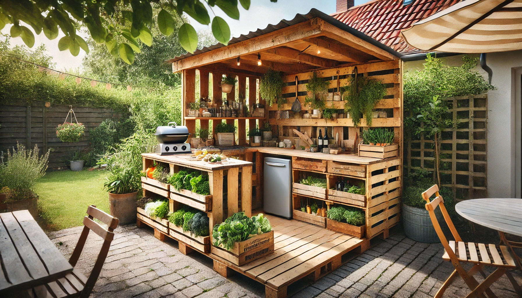 Palettenbretter für die Outdoor-Küche: Sommerliche Gartenabende genießen