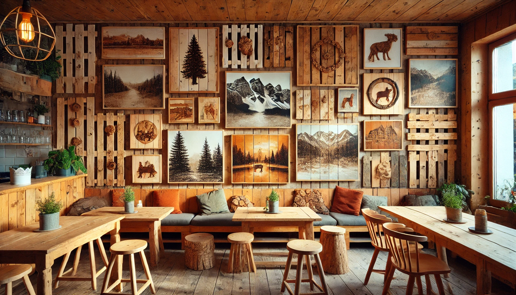 Palettenbretter und Holzbilder: Kreative Kunstwerke im DIY-Stil