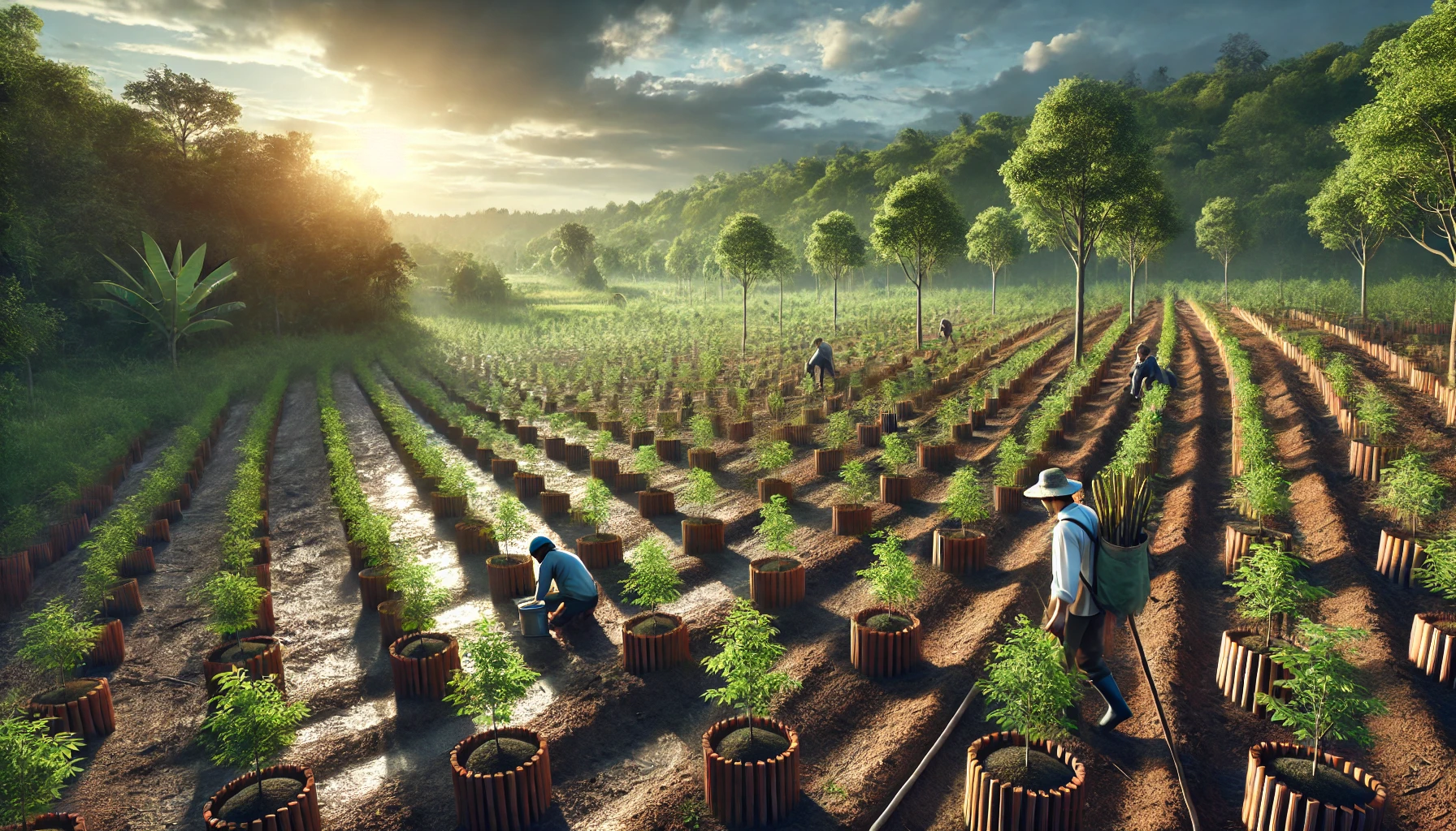 Wiederherstellung degradierter Böden für den Anbau von Rohstoffen für Briketts